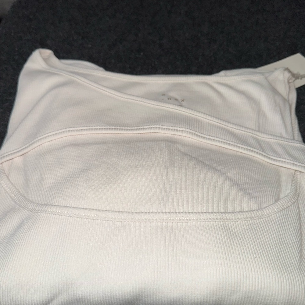 White Ribbed Top - Picture 3 of 5